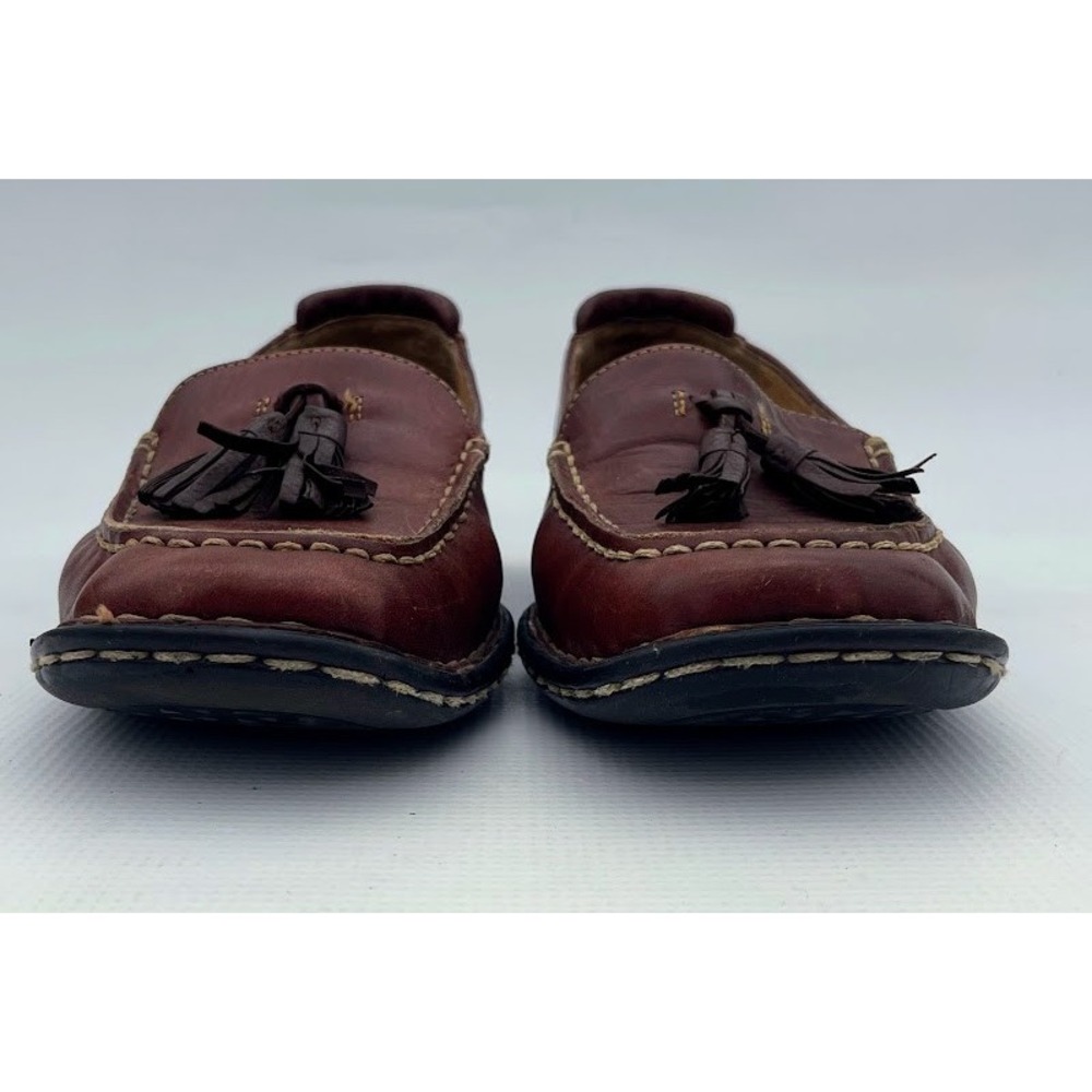 Born Brown Leather Tassel Loafers Womens 9 Moccasin Toe Handcrafted MGF5 - Picture 6 of 9